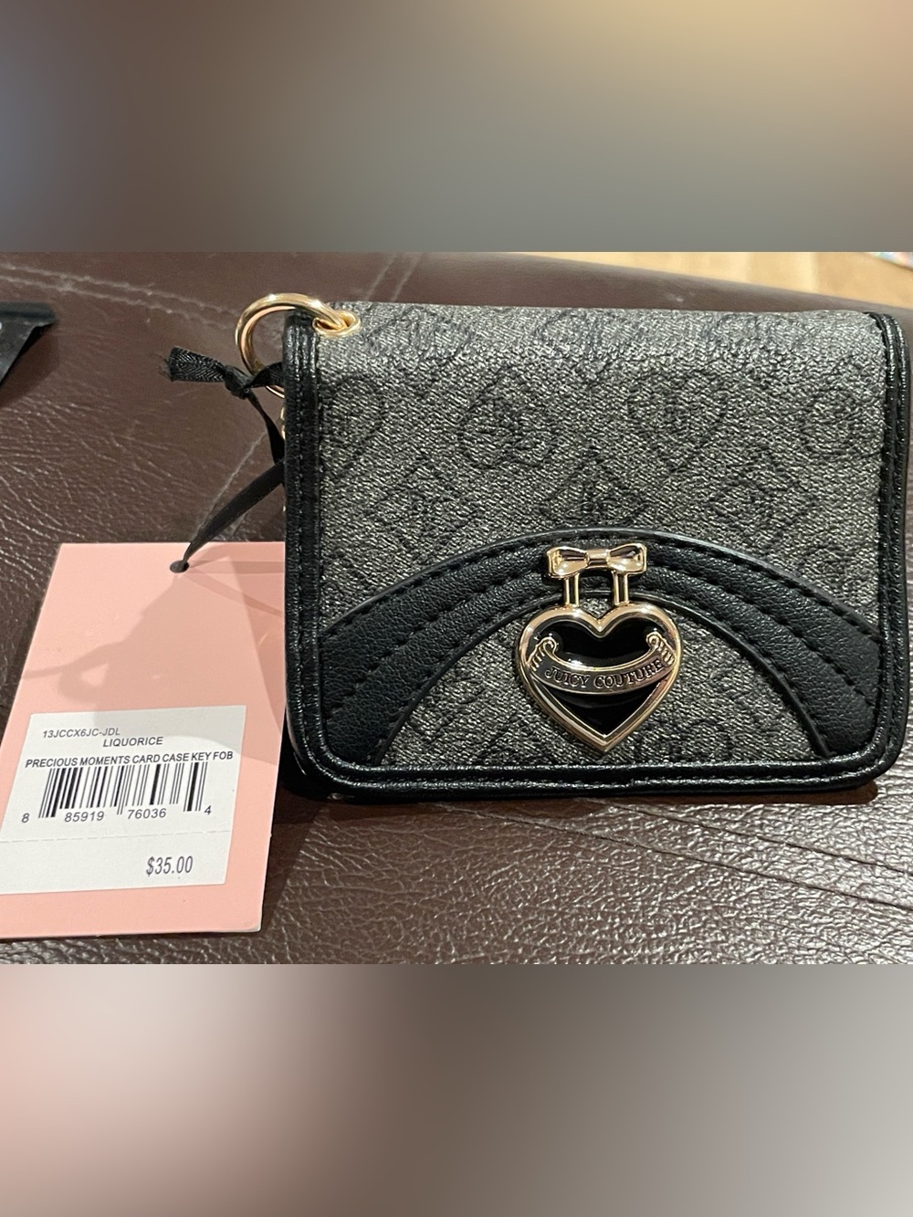 Juicy Couture Precious Moments Card Case w/Heart shaped Key Fob NWT